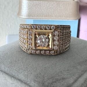 14k yellow Gold Moissanite Men’s Ring